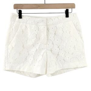 SAINT TROPEZ WEST Mid Rise White Lace Shorts